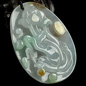 糯冰种三彩缅甸翡翠A货信手拈花挂件