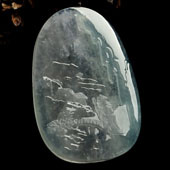 冰种晴水缅甸翡翠A货风寒夜归人挂件