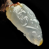 冰种红黄翡缅甸翡翠A货吉祥如意挂件