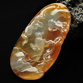 冰玻种红黄翡缅甸翡翠A货喜上眉梢挂件