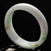 糯冰种飘翠缅甸翡翠A货手镯（57.4mm）