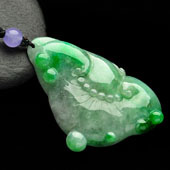 糯冰种飘翠缅甸翡翠A货如意挂件