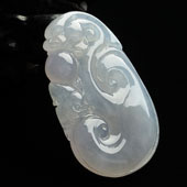 冰种晴水缅甸翡翠A货如意挂件