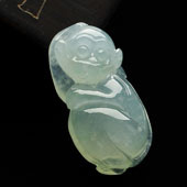 冰种晴水缅甸翡翠A货灵猴挂件