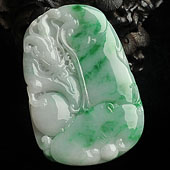 糯冰种飘翠缅甸翡翠A货龙行如意挂件