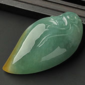 糯冰种晴水黄翡缅甸翡翠A货福瓜挂件