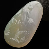 糯冰种晴水淡黄翡缅甸翡翠A货指日高升挂件