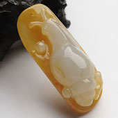 冰种黄翡缅甸翡翠A货安居乐业挂件