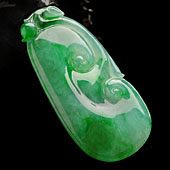 冰种飘翠缅甸翡翠A货如意挂件