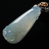 冰种晴水缅甸翡翠A货福瓜挂件