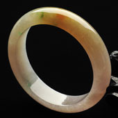 糯冰种三彩缅甸翡翠A货手镯（56.6mm）