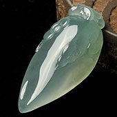 冰种晴水缅甸翡翠A货福瓜挂件