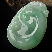 糯冰种豆色缅甸翡翠A货如意挂件