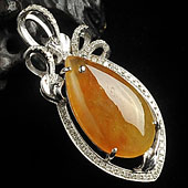 冰种黄翡缅甸翡翠A货黄翡胸坠（真金）