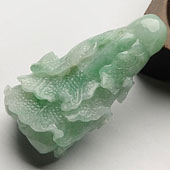 糯冰种飘翠缅甸翡翠A货白菜挂件
