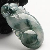 冰种飘花缅甸翡翠A货龙行如意挂件