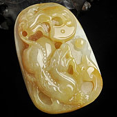 糯冰种黄翡缅甸翡翠A货龙行如意挂件