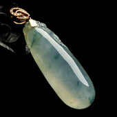 冰种飘花缅甸翡翠A货福瓜挂件