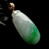 糯冰种飘翠缅甸翡翠A货福瓜挂件