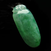 糯冰种飘翠缅甸翡翠A货福瓜挂件
