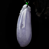 糯冰种紫罗兰缅甸翡翠A货福瓜挂件