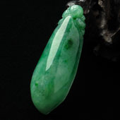 糯冰种飘翠缅甸翡翠A货福瓜挂件