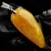 糯冰种黄翡缅甸翡翠A货福瓜挂件