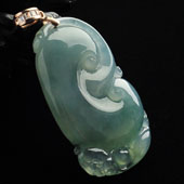 冰种晴水缅甸翡翠A货如意挂件