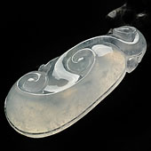 冰种无色缅甸翡翠A货如意挂件