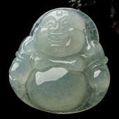 冰种晴水缅甸翡翠A货玉佛挂件
