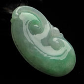 糯冰种飘翠缅甸翡翠A货如意挂件