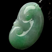 糯冰种飘翠缅甸翡翠A货如意挂件