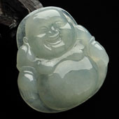 冰种晴水缅甸翡翠A货玉佛挂件