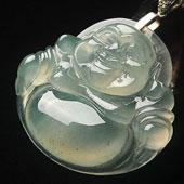 冰种晴水缅甸翡翠A货玉佛挂件