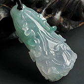 冰种晴水缅甸翡翠A货白菜挂件