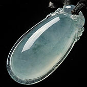 冰种飘花缅甸翡翠A货福瓜挂件