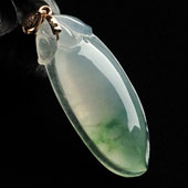 冰种飘花缅甸翡翠A货福瓜挂件