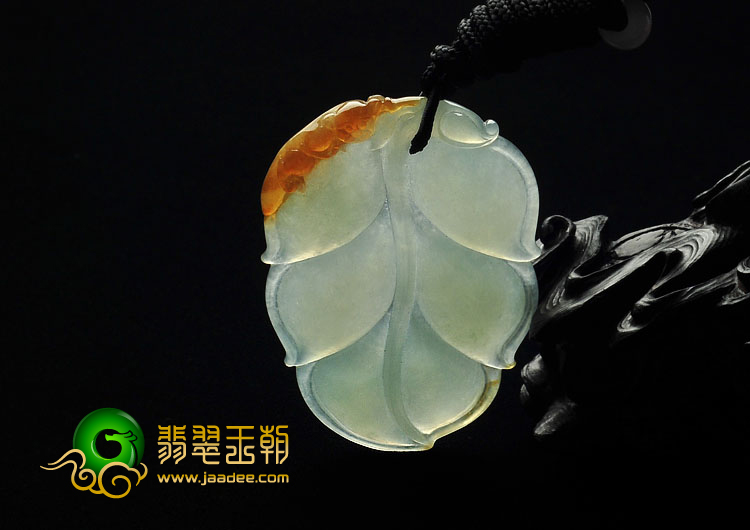 冰种晴水褐黄翡缅甸翡翠A货大业有成挂件