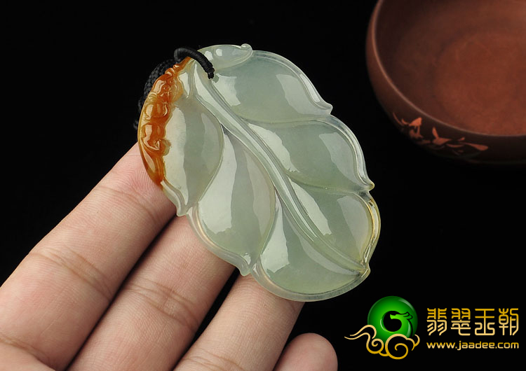冰种晴水褐黄翡缅甸翡翠A货大业有成挂件