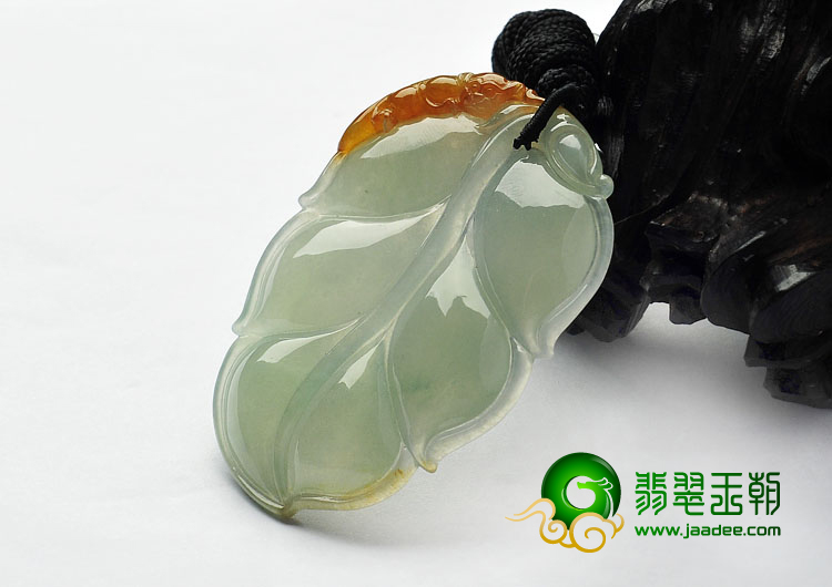 冰种晴水褐黄翡缅甸翡翠A货大业有成挂件