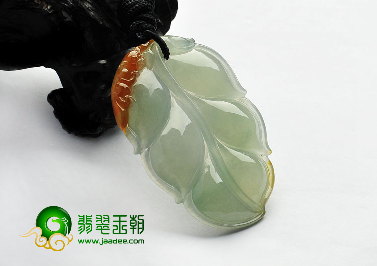 冰种晴水褐黄翡缅甸翡翠A货大业有成挂件
