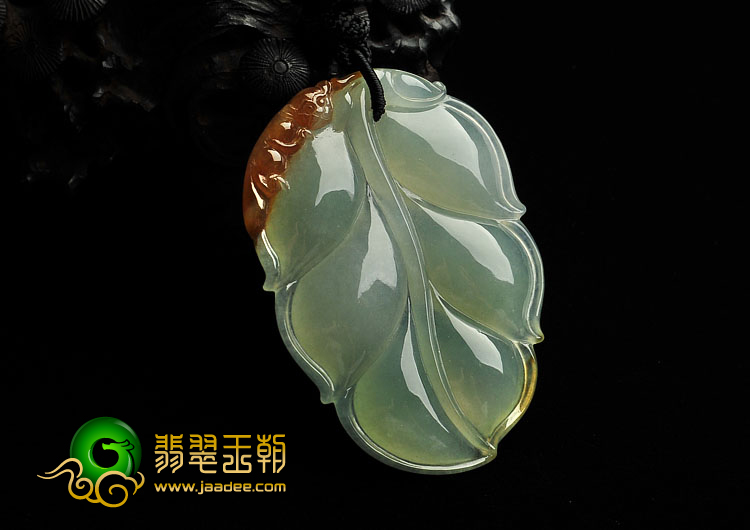 冰种晴水褐黄翡缅甸翡翠A货大业有成挂件