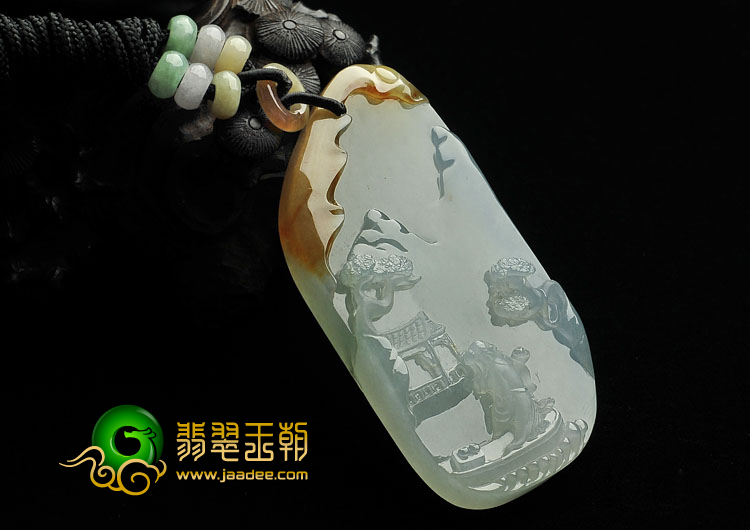 （超值推荐）冰种晴水褐黄翡缅甸翡翠A货汀州一梦挂件