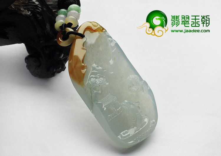 （超值推荐）冰种晴水褐黄翡缅甸翡翠A货汀州一梦挂件