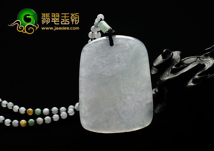 糯冰种淡紫罗兰缅甸翡翠A货指点江山挂件