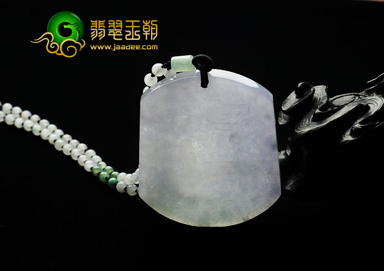 糯冰种紫罗兰缅甸翡翠A货小桥流水挂件