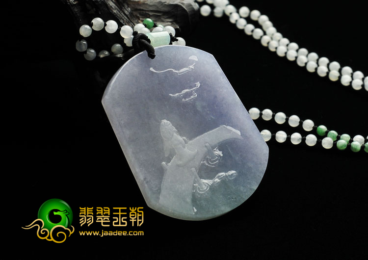 糯冰种紫罗兰缅甸翡翠A货小桥流水挂件
