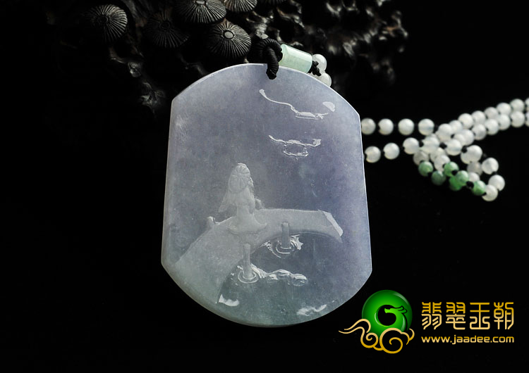 糯冰种紫罗兰缅甸翡翠A货小桥流水挂件