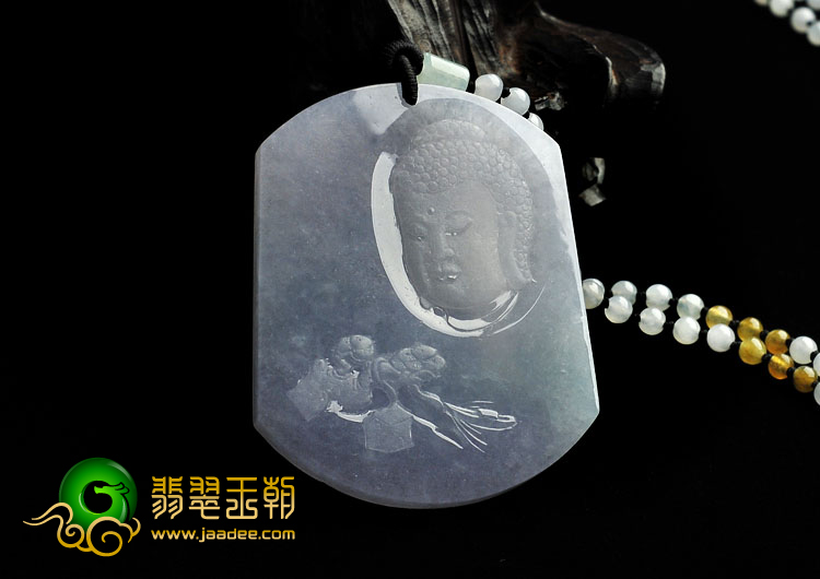 糯冰种紫罗兰缅甸翡翠A货佛佑家园挂件