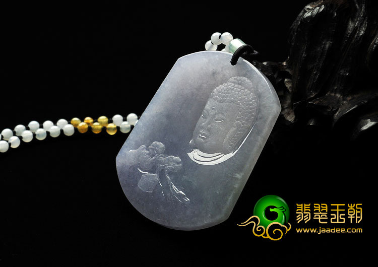 糯冰种紫罗兰缅甸翡翠A货佛佑家园挂件